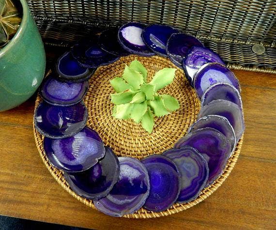 Rock Paradise - Wholesale Spiritual Stone/Crystal - Agate Slices -Top Drilled - Size #2 LARGE AGATE - Crystal Craft Supply23