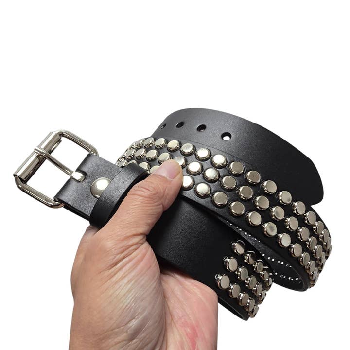 Cinturón con tachuelas de tres filas BT900 con mini clavos de cabeza plana. para venta al por mayor de Funk Plus