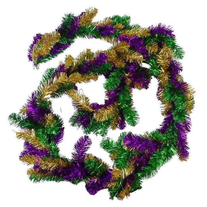 Factory Direct Craft – wholesale Party hat/crown – 9' Large Mardi Gras Tinsel Garland