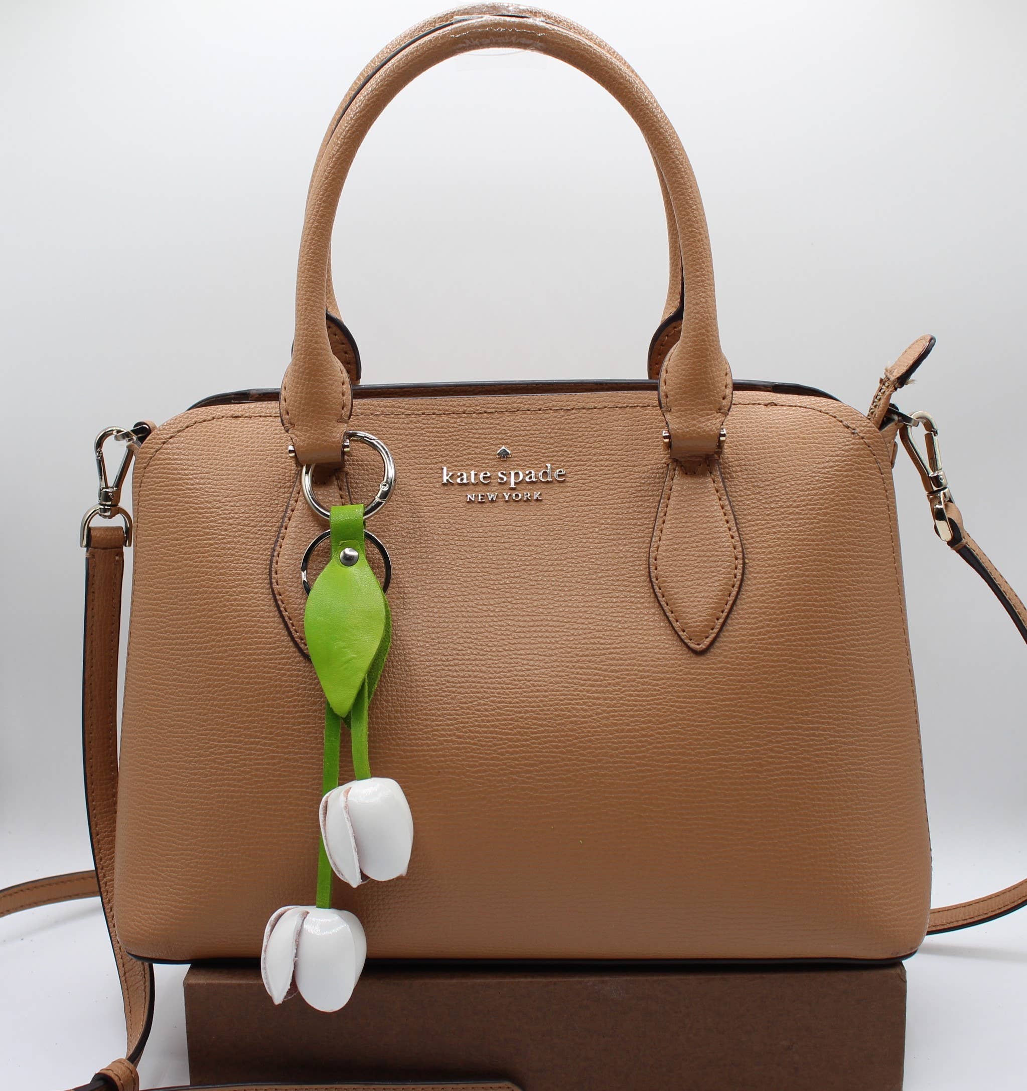 Sunflower Handmade leather inc – Engroshandel Nøglering - Dame – læder tulipan nøglering pung charm taske taske tilbehør10