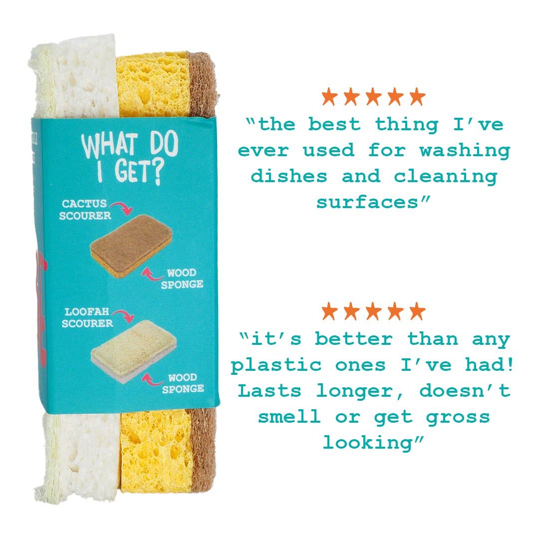 EcoVibe – wholesale Cleaning sponge – Compostable Eco-Scourers & Sponge Bundle1