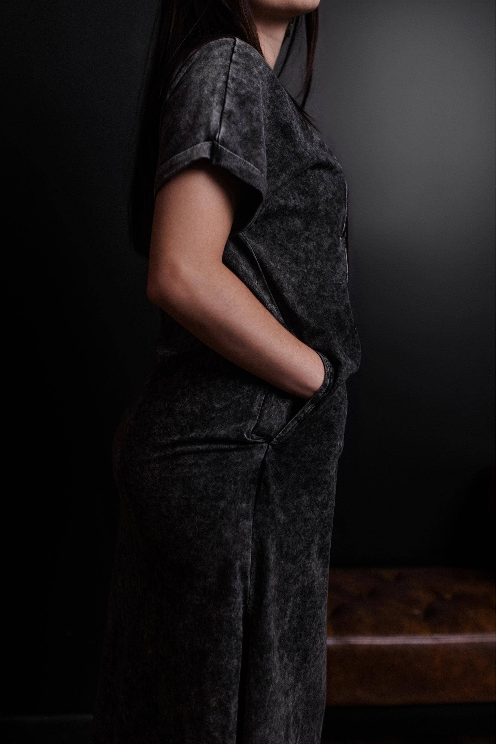 Träkol MK417 Hästterapi Broderad Syra Tvättad Klänning för wholesale på Faire5