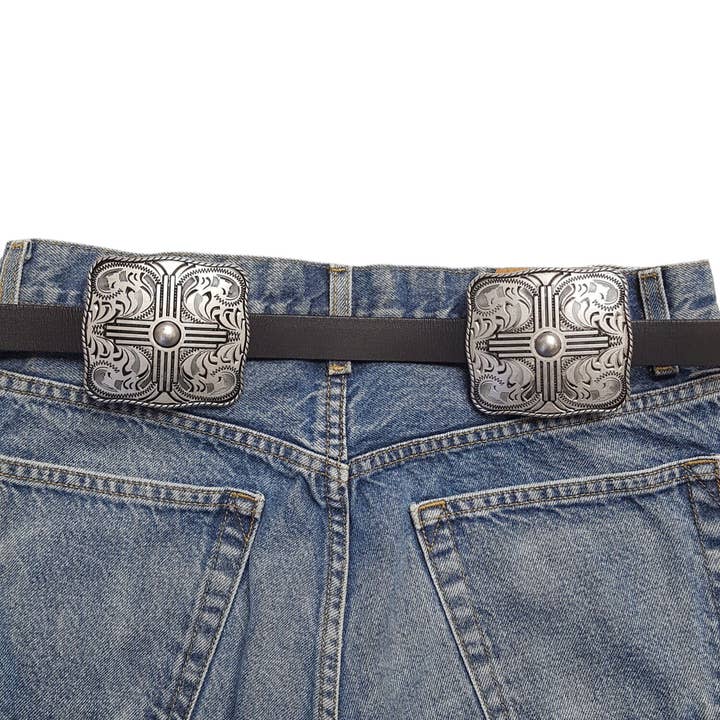 Axesoria West - Wholesale Belt - Women's - Genuine Leather w. Western Buckle-Size Concho Belt
