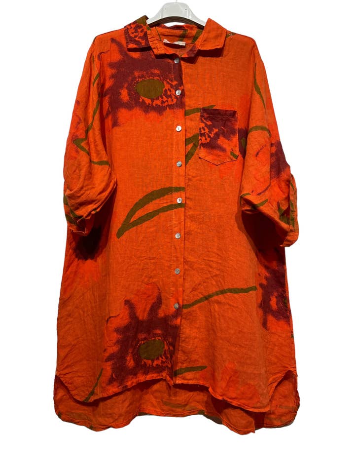 LINEN & COTTON HOUSE - Wholesale Buttoned-down shirt – Women's - 46102 FLORAL LINEN SHIRT14