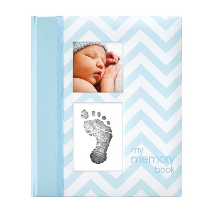 Pearhead - Wholesale Memory Book - Kids & Baby - Pearhead Chevron Baby Book - Blue