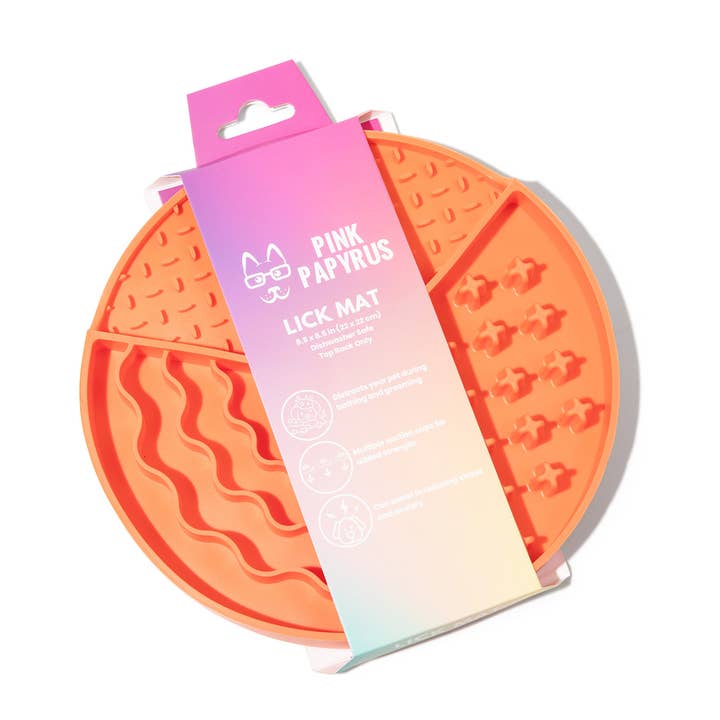 Orange Dog Lick Mat | Dog Feeder | Dog Boredom Buster for wholesale by Pink Papyrus | Premium, Durable, & Stylish Dog Products