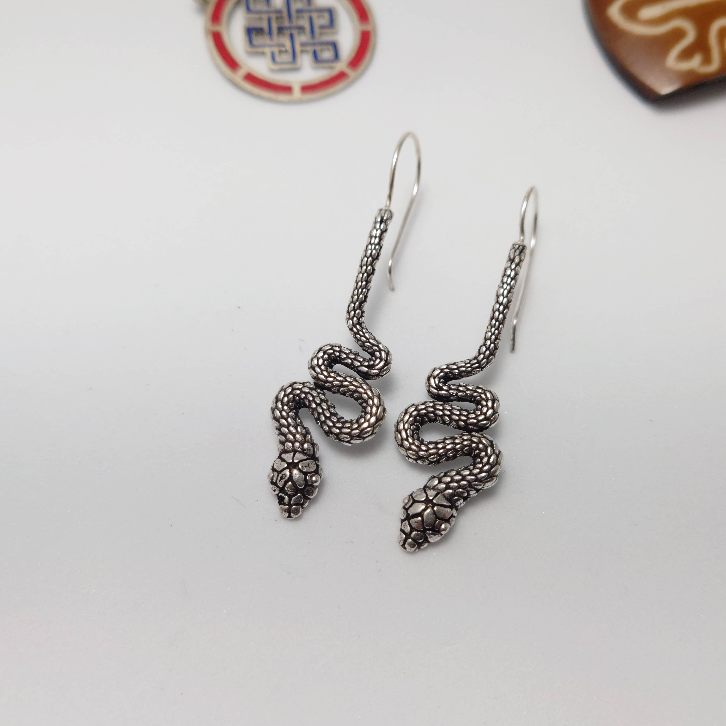 Tenzing Collections - Wholesale Dangle Earrings - Snake Earrings, Golden and Silver9