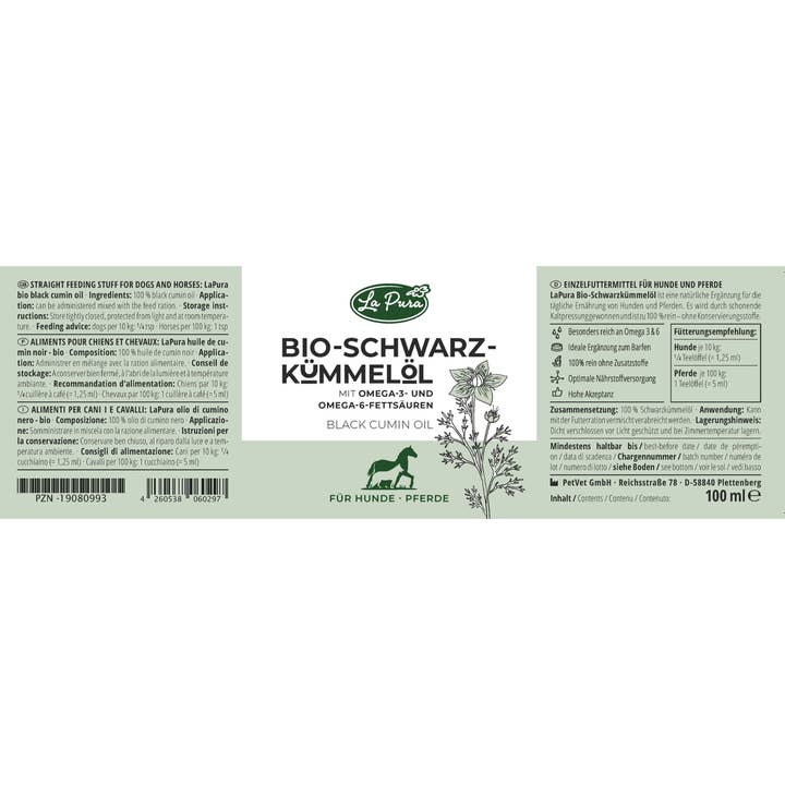 Kauartikel.com GmbH - Wholesale Pet Supplement - Dog - LaPura Bio Black Cumin Oil 100ml4