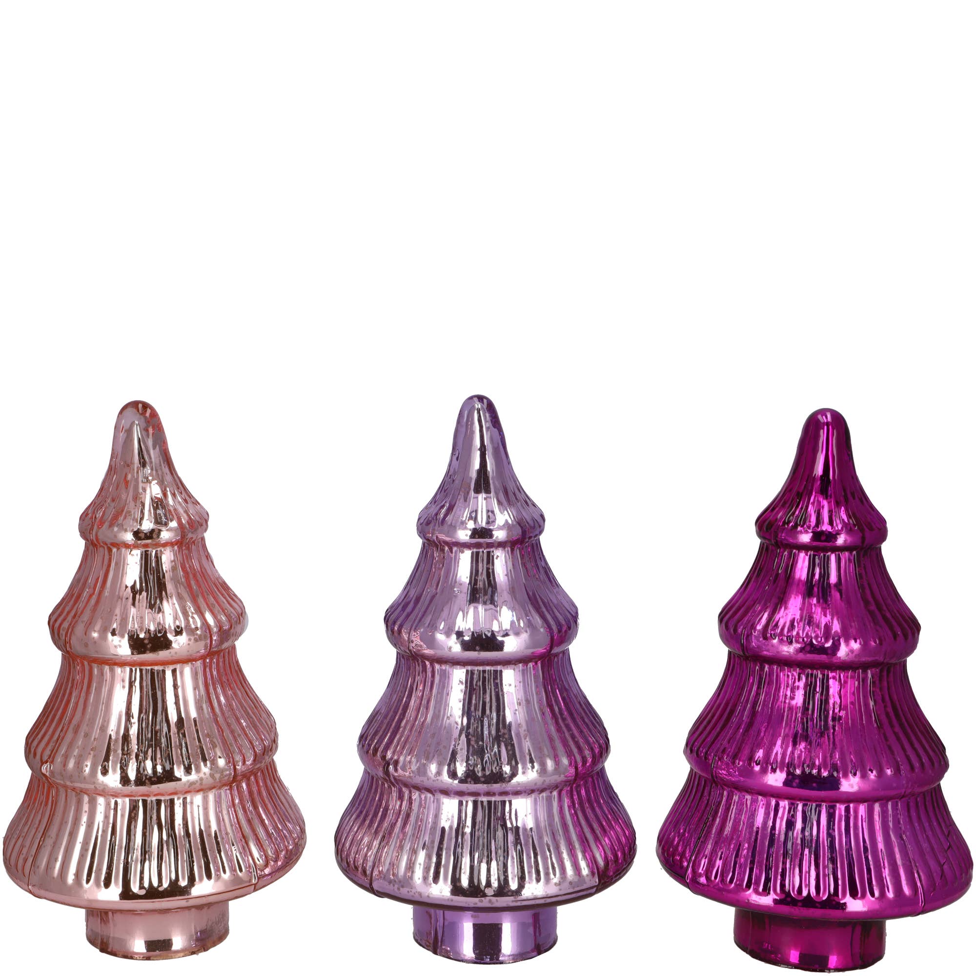 Vosteen – Großhandel Dekogläser – Glas Tanne Sitia in Rosa, Pink und Lila, D17.5cm, H30.5cm0