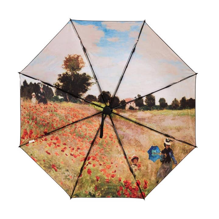 Signare Tapestry - Wholesale Paraplu - Uniseks - Claude Monet Klaprozenveld - Automatische Omgekeerde Paraplu3