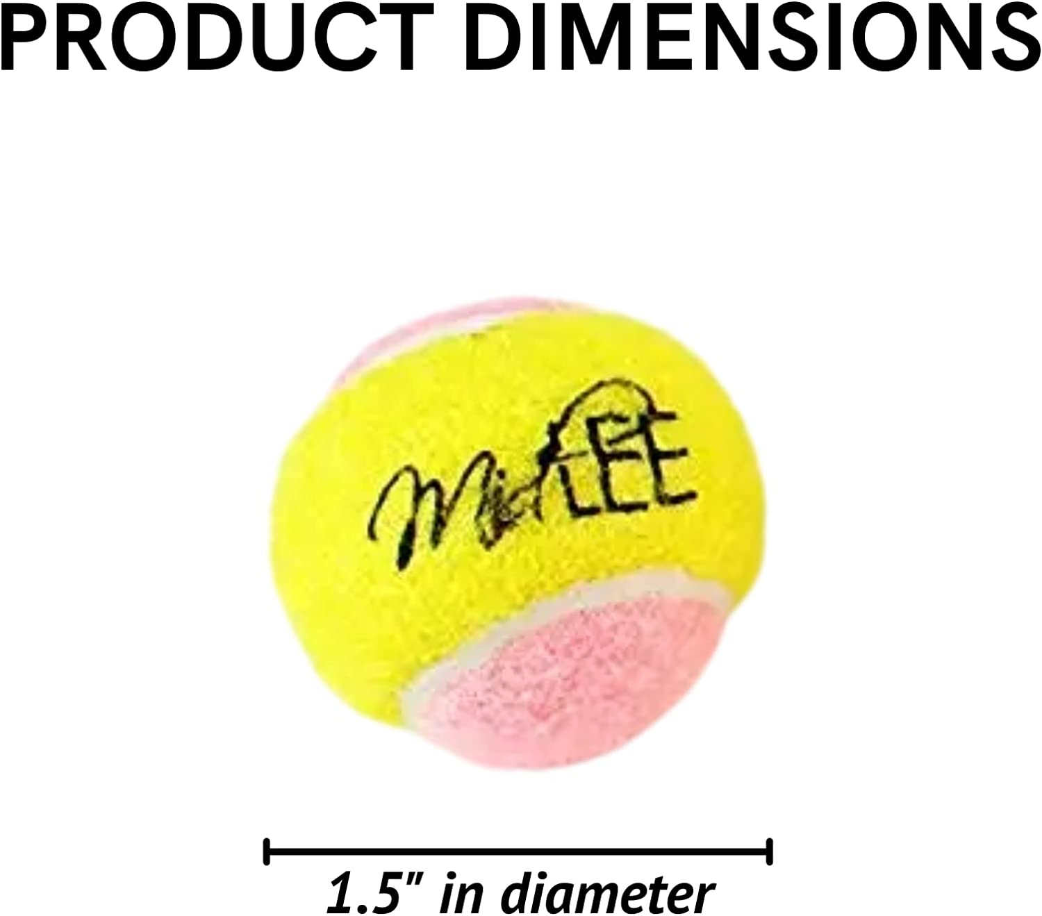 Midlee Designs - Wholesale Pet Fetch Ball - Dog - Midlee 1.5" Yellow and Pink Tennis Balls - 12 Pack7