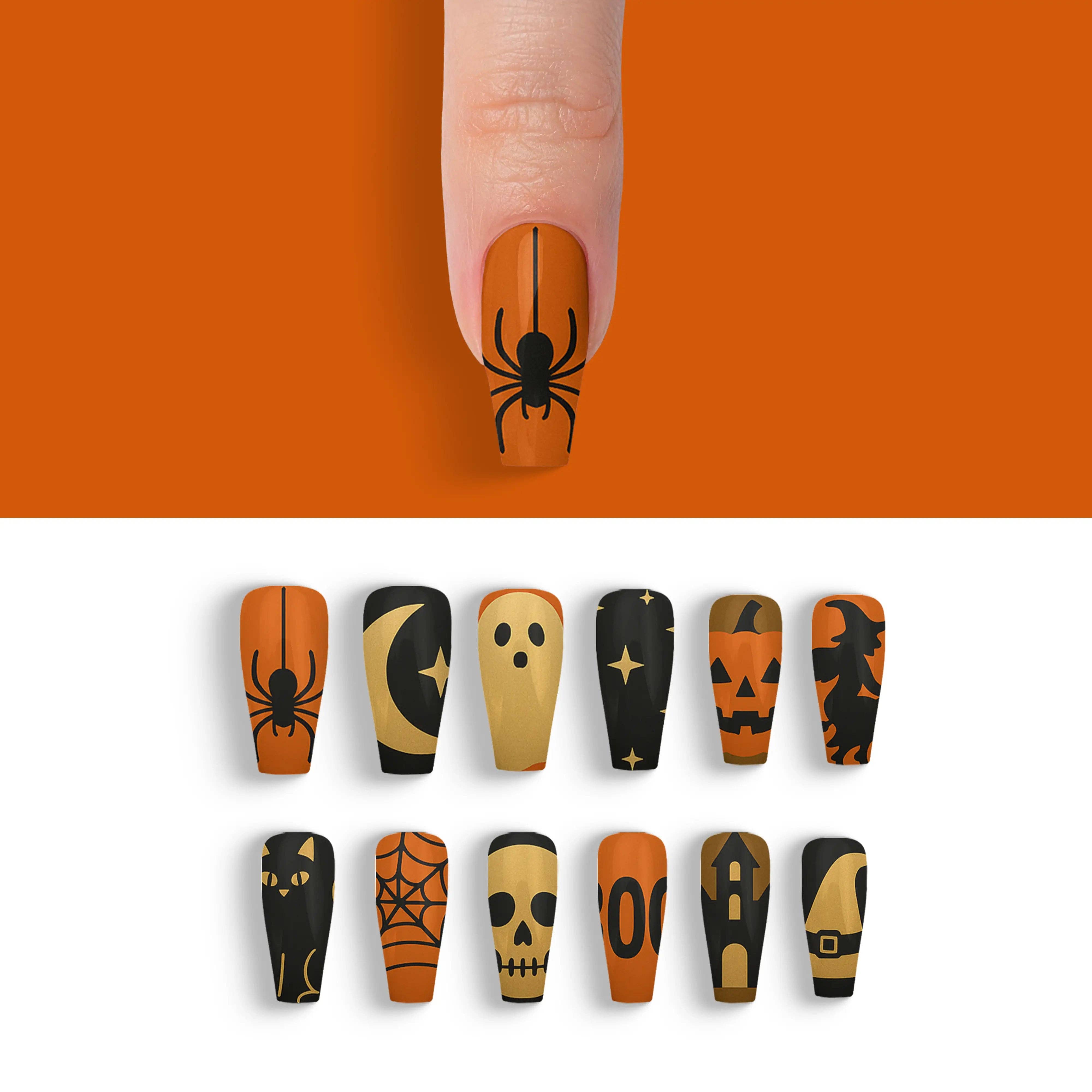 FYNE BODY - Wholesale Press-on/fake nails - Ghoul's Gold Glamour Halloween Press-On Nails10