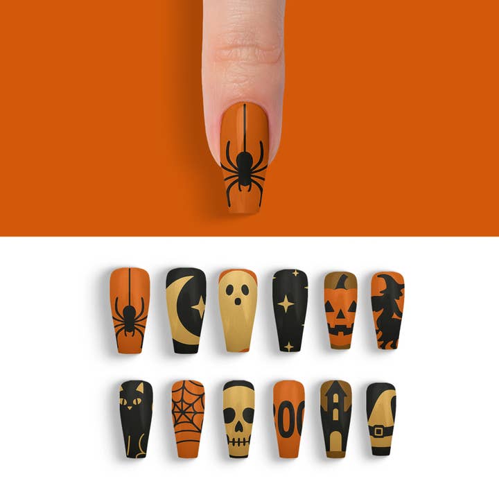 FYNE BODY - Wholesale Press-on/fake nails - Ghoul's Gold Glamour Halloween Press-On Nails10