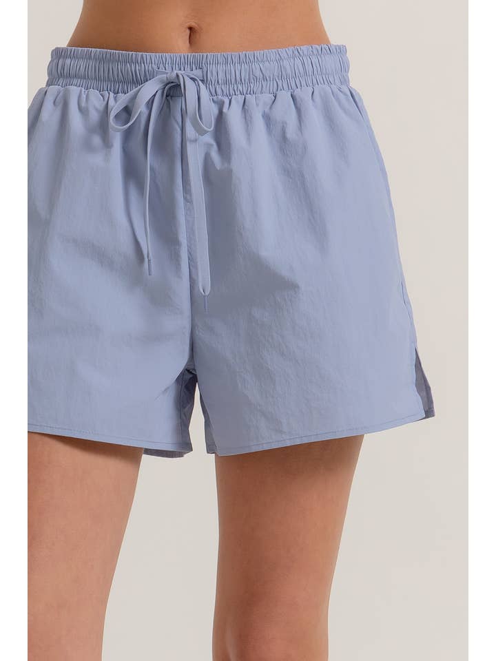 Active Basic | Active USA - Wholesale Athletic Shorts - Women's - Anorak Fabric Side Slit Workout Shorts5