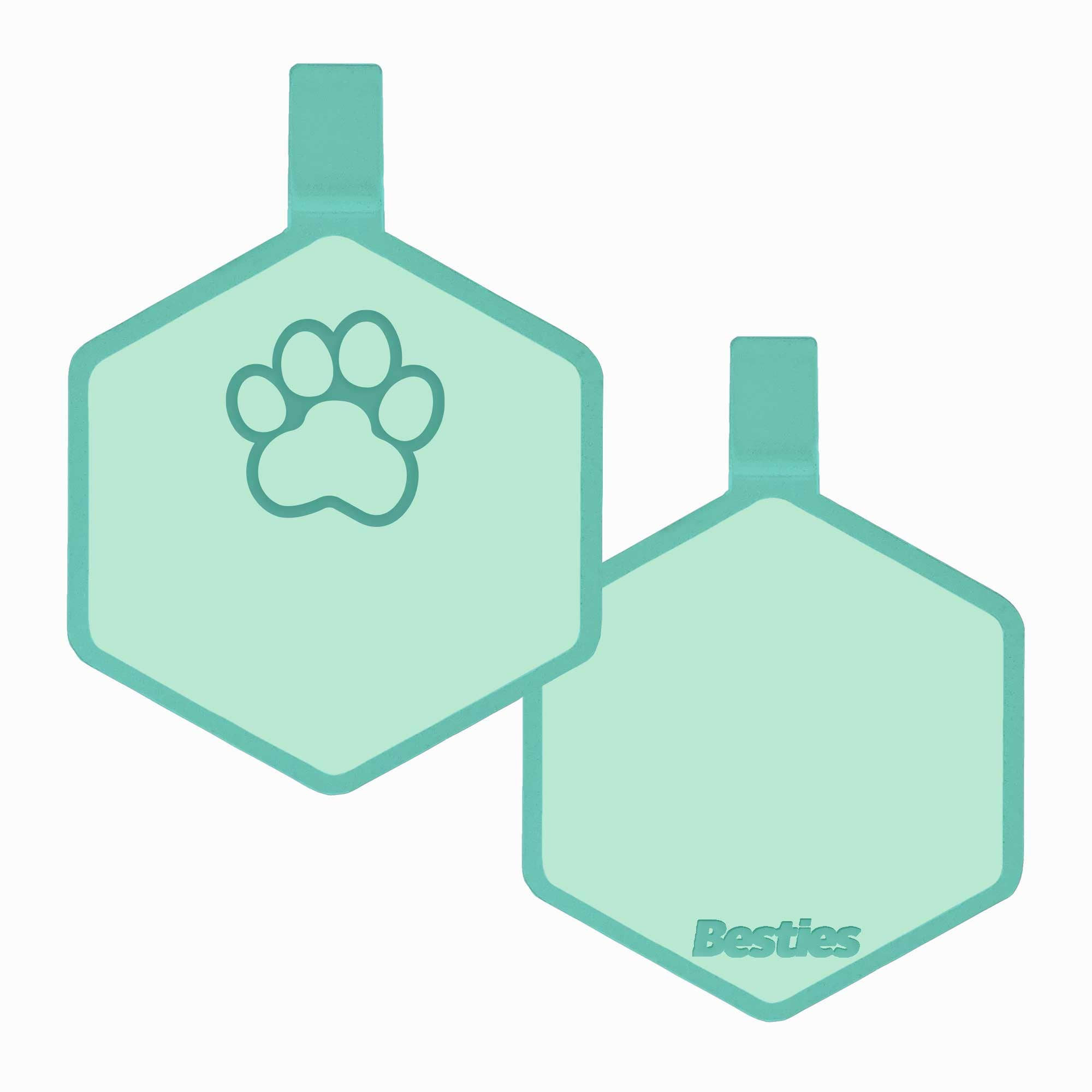 Besties Pets - Wholesale Pet Identification Tag - Dog - Paw Silicone Dog ID Tag1