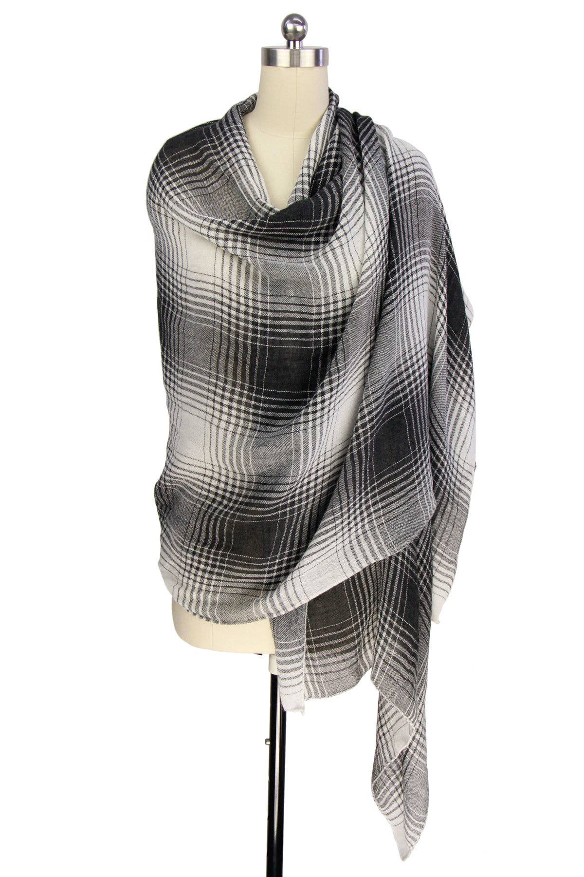 Veroma Gifts - Wholesale Scarf - Women's - Two Toned Faded Plaid Scarf2