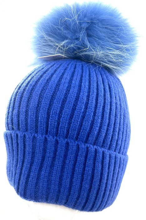 LOOWIE - Vendita all'ingrosso Berretto - Donna - MA003 Berretto in maglia verde vivace con soffice pompon4