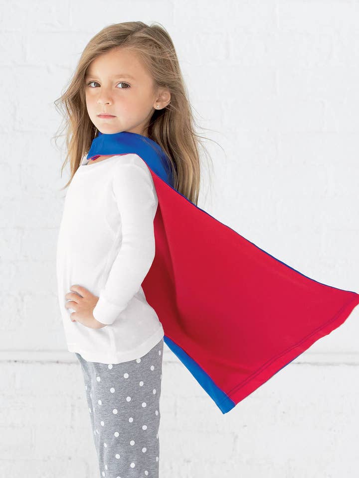 Daily Prints - Wholesale Cape - Kids - Kids Superhero Cape – Red and Blue Play Costume