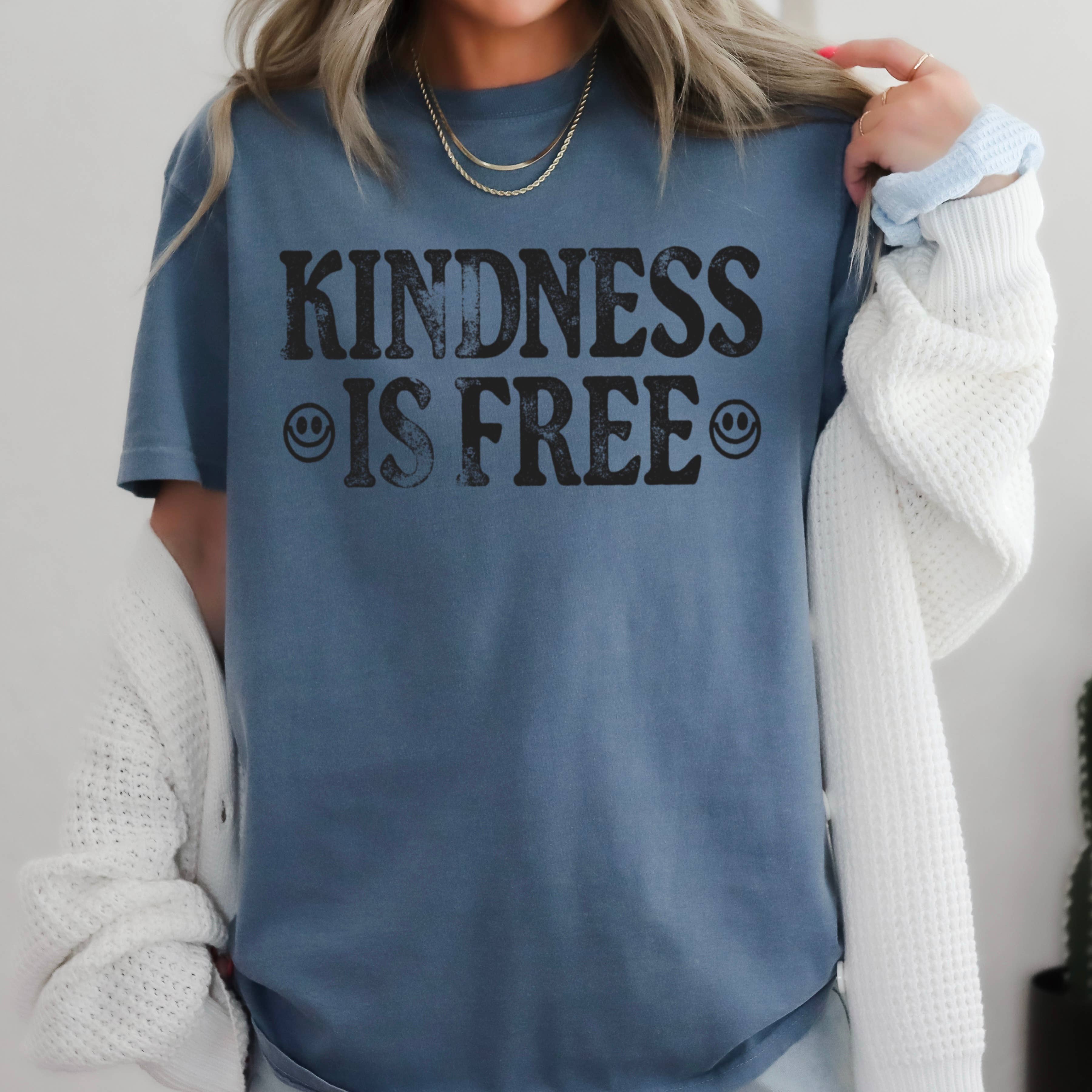Shoppe SHC - Wholesale Screen Printed T-Shirt - Women's - Kindness Is Free Comfort Color Screen Print Graphic Tee11