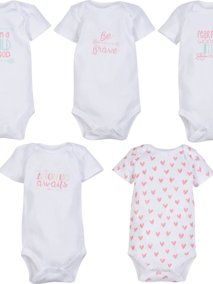 Girl Bodysuit - Pack of 5 for wholesale by Miracle Blanket- The #1 Pediatrician-recommended Swaddle