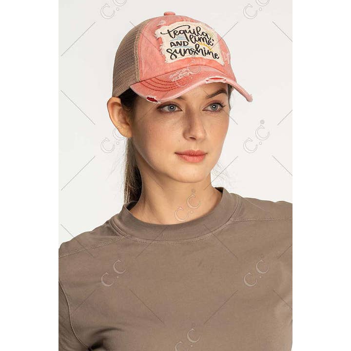 Hana - Vendita all'ingrosso Cappello per coda di cavallo - Donna - Cappellino in cavallino C.C Tequila Lime and Sunshine Patch14