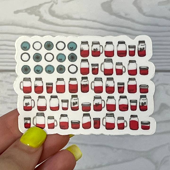 Adesivo per barattolo di vetro con bandiera americana per la vendita all'ingrosso da parte di Mason Jar Designs