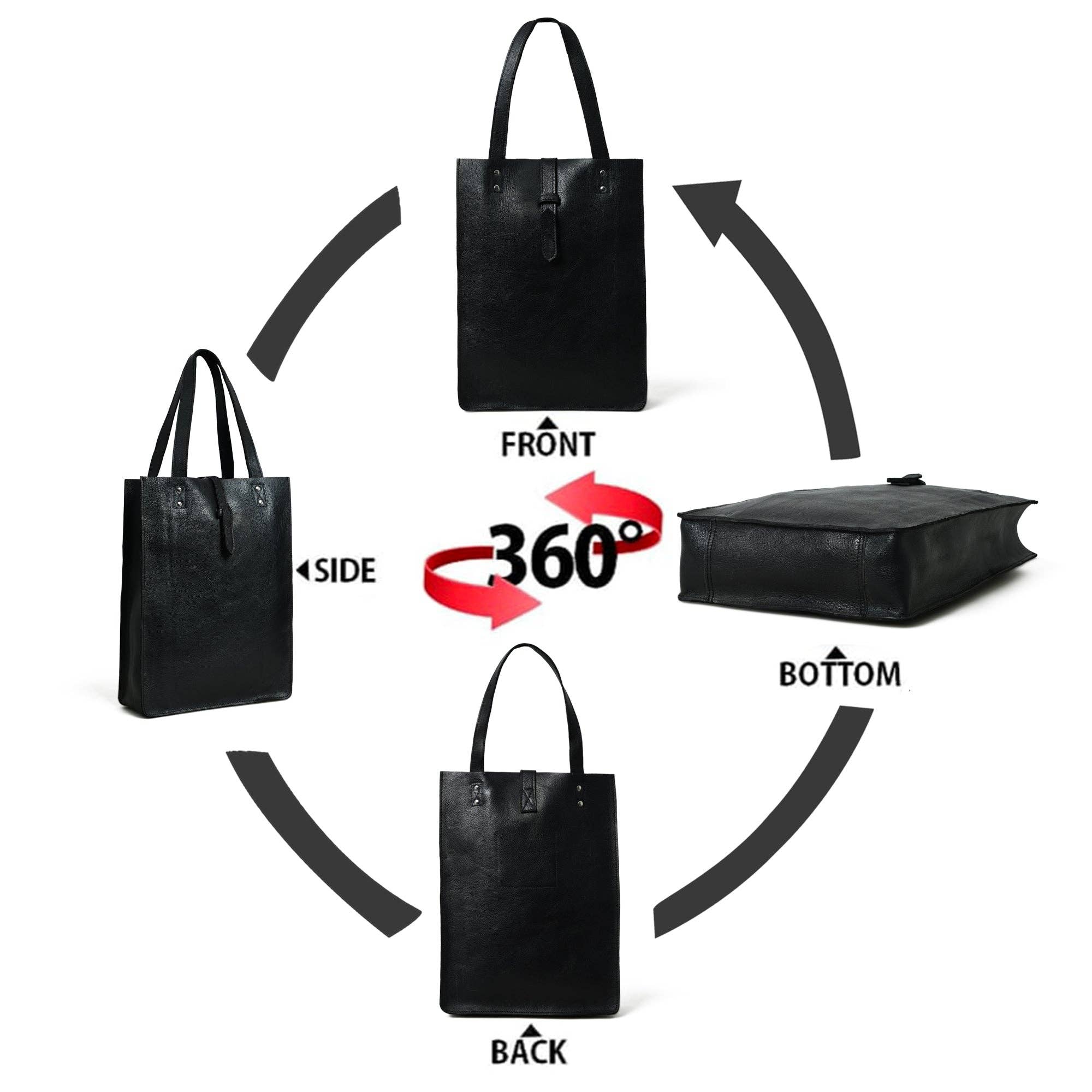 Classy Leather Bags - Wholesale Tote Bag - Women's - Ebony Elegance Leather Tote10