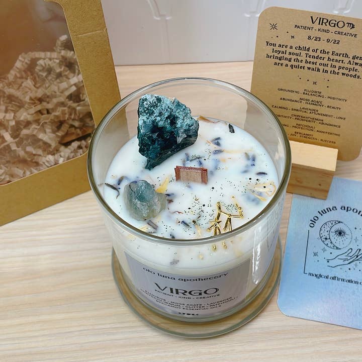 Ojo Luna Apothecary - Wholesale Jar/Filled Candle - Virgo Zodiac Candle6