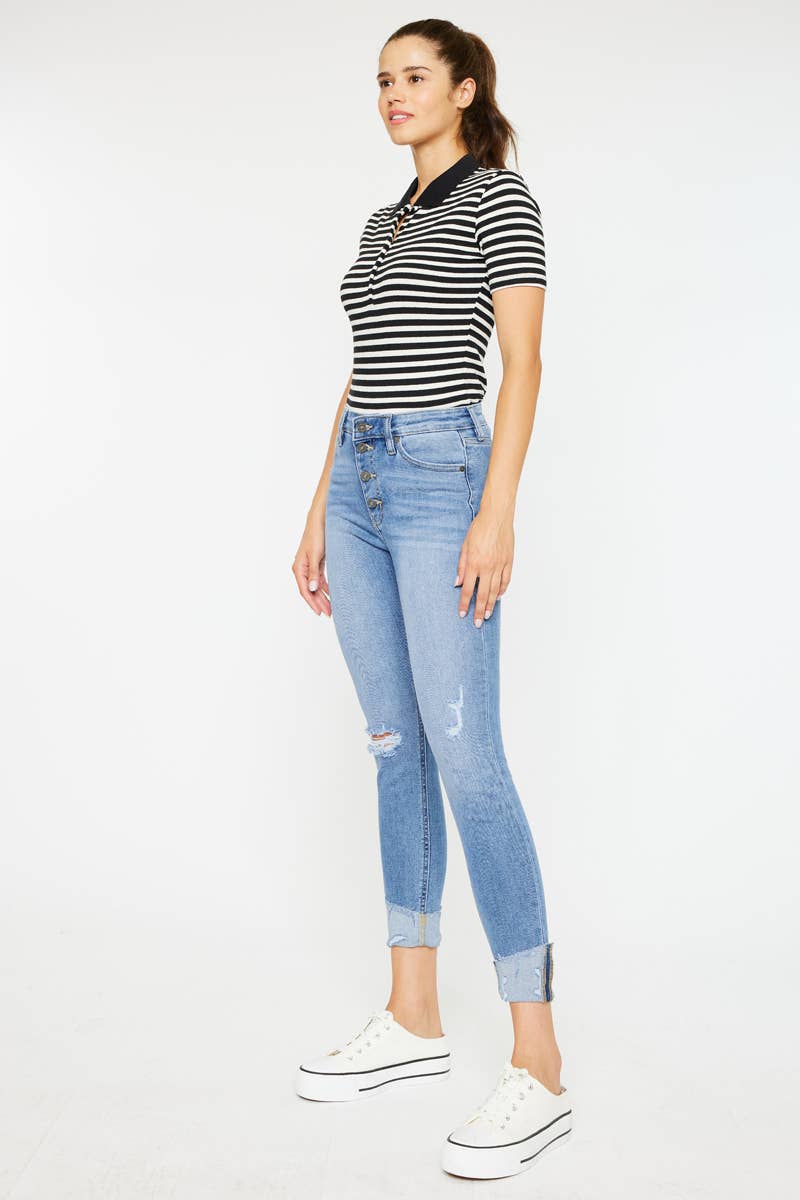 LIGHT OPEN PACK HIGH RISE ANKLE SKINNY JEANS-KC8606L-OP for wholesale on Faire3
