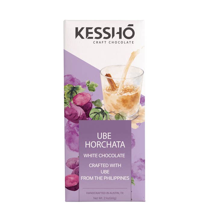 Ube Horchata White Chocolate Bar for wholesale by KESSHŌ
