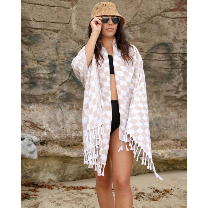 Teema Towels - Wholesale Bath Towel - The Tan Checkmate4