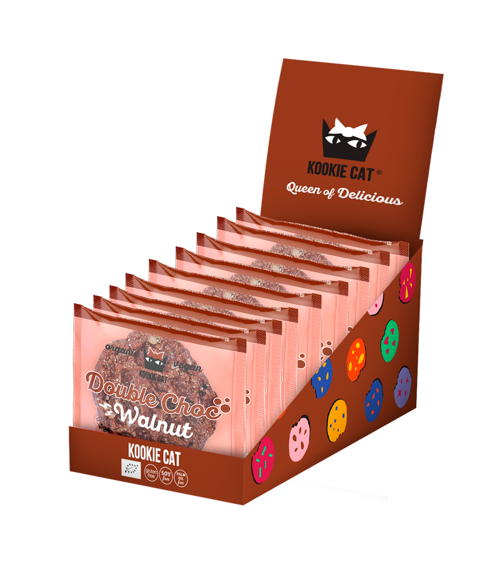 Smart Organic - Wholesale Cookie - Double Choc and Walnut Cookie, Bio, Kookie Cat, 50g2
