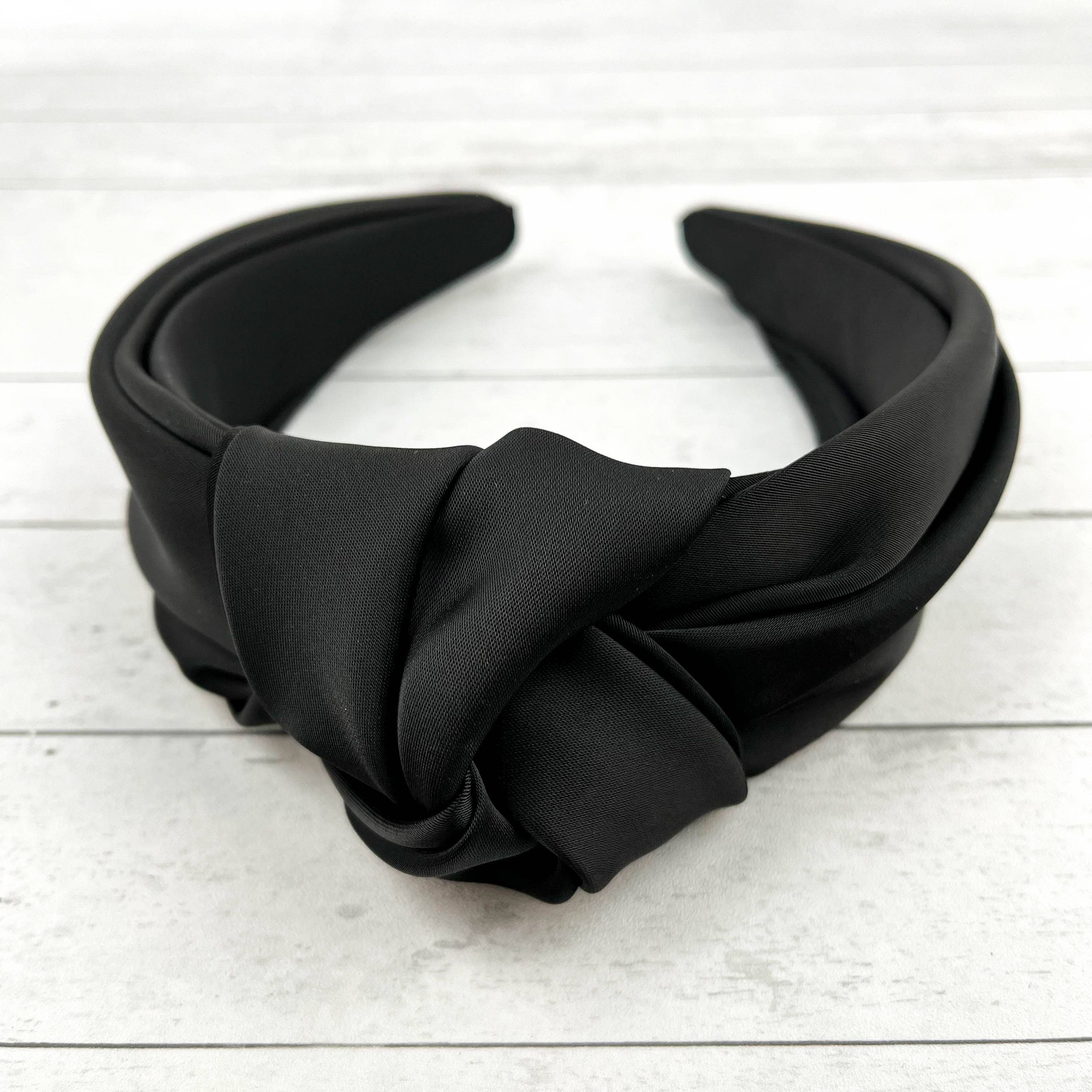 SoapElenGlen – wholesale Pannband - Dam – Bred hårband i solid satin, knutet hårband0