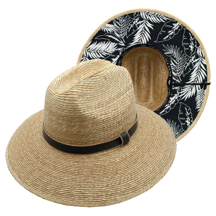 Bora Bora Straw Wide Brim Leaves Lifeguard Hat for wholesale by Peter Grimm