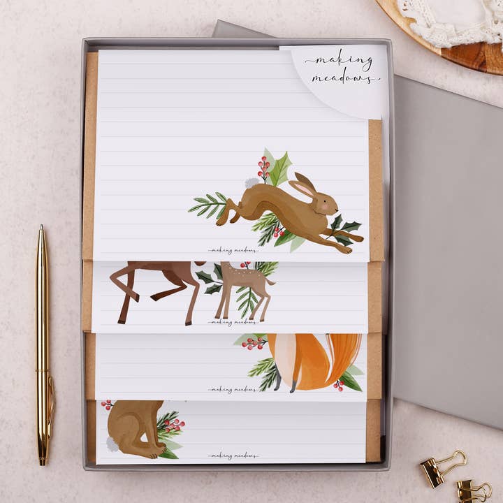 Briefpapierset | A5-Geschenkbox mit Tiermotiv für den Großhandel von Making Meadows Ltd