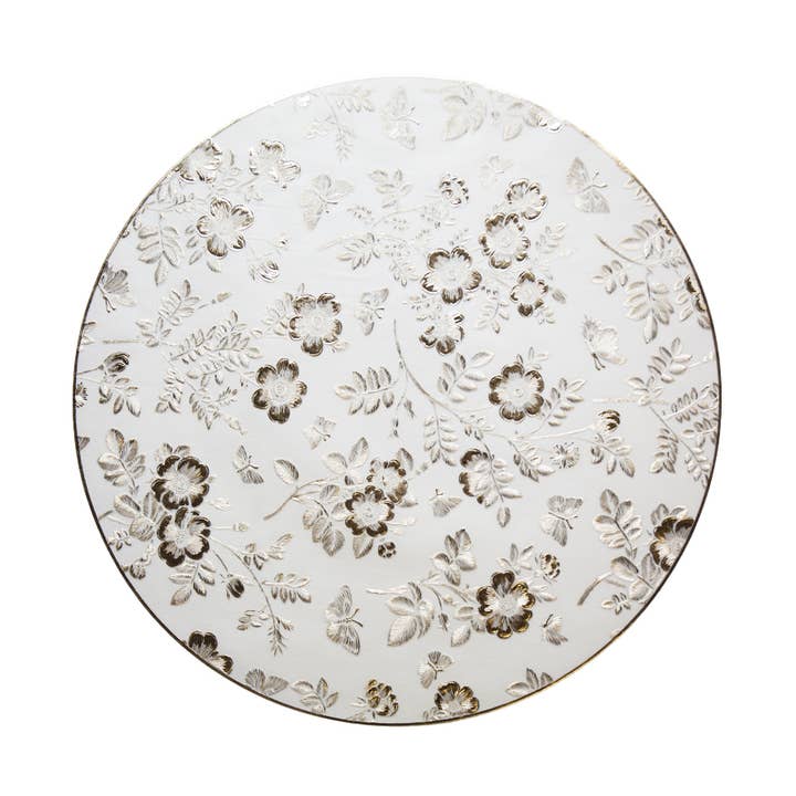Round Placemat with Golden Flower Design for wholesale by AULICA