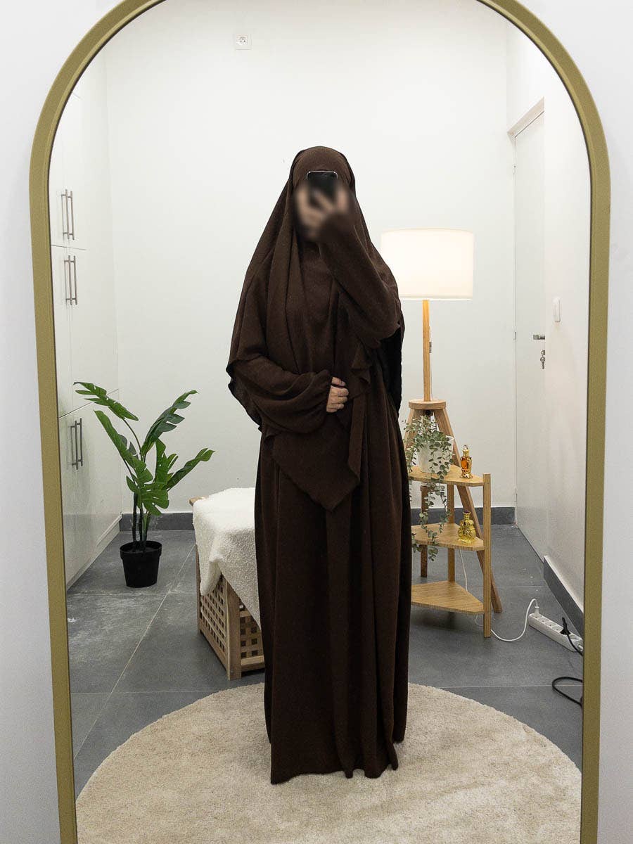 IDEAL OUTFIT - Wholesale Kaftan - Dames - 2-delige khimar en abaya set in jazzstijl ref:e2326+2501jazz18