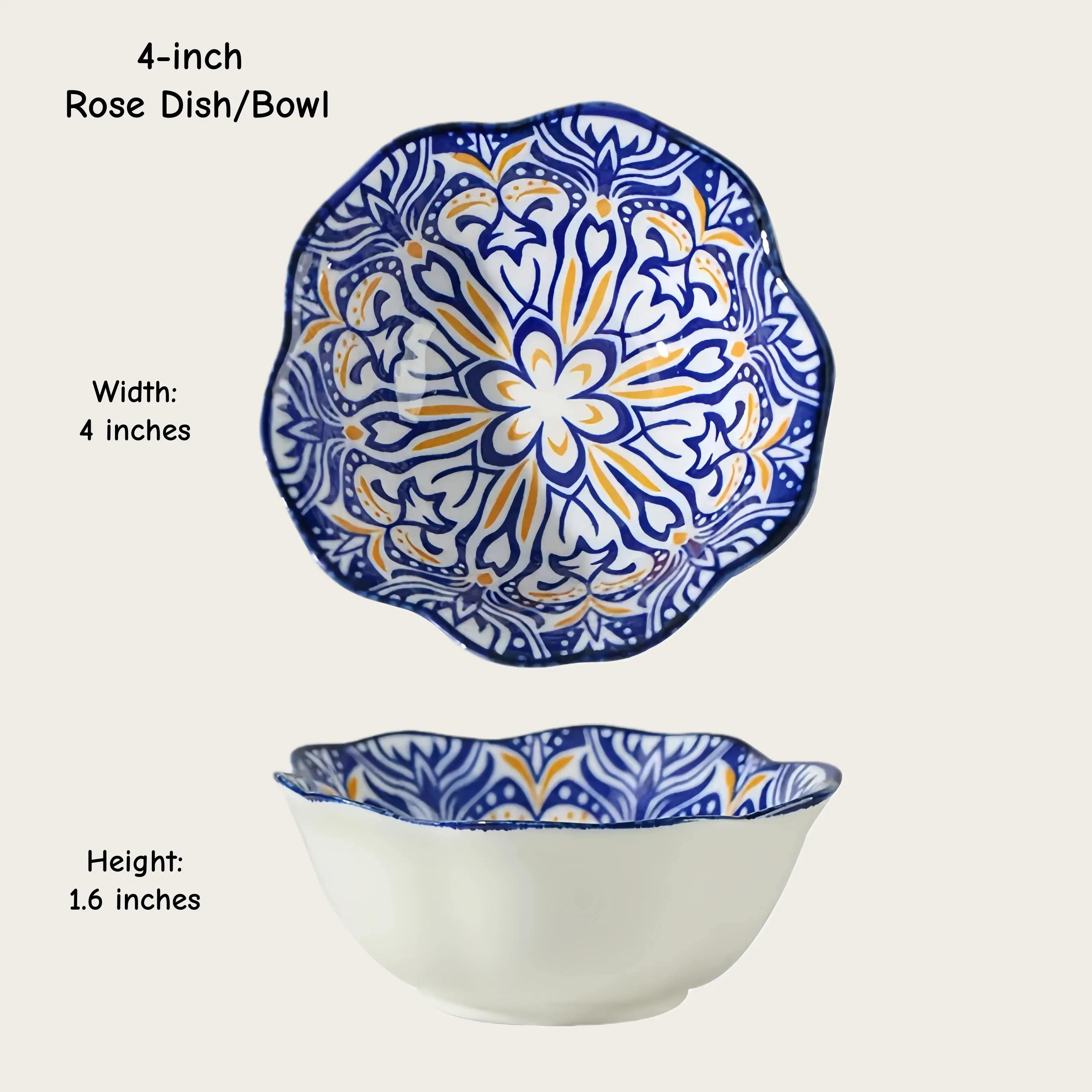 Otterware - Vente Bols à condiments/sauces - Plats à trempette en céramique style marocain (6 styles)48