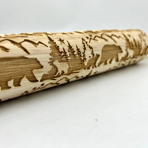 Sweet Rolling Pins - Wholesale Rolling Pin - Embossed Bear & Baby Cubs Rolling Pin1