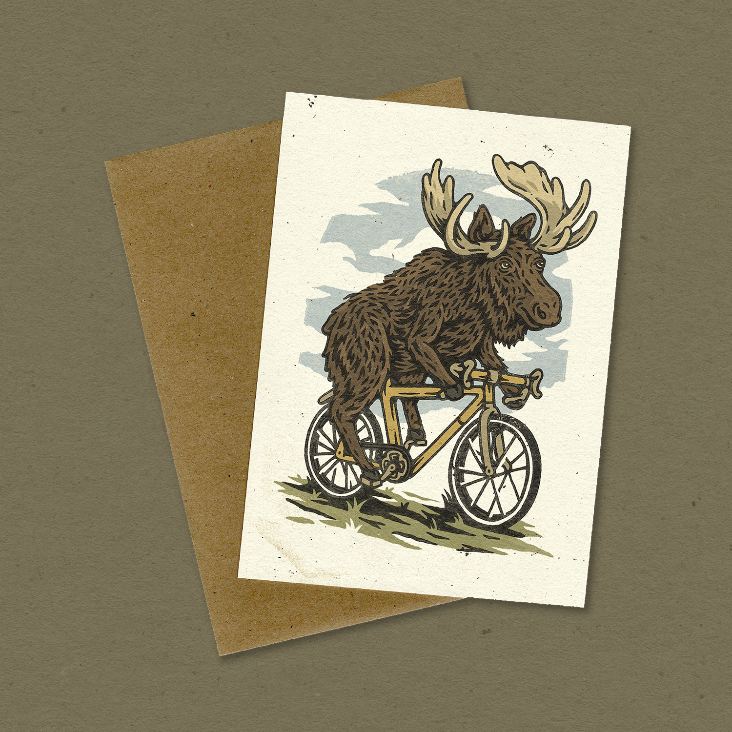 Norris Design Company - Wholesale Everyday Greeting Card - Biking Moose | Greeting Card0