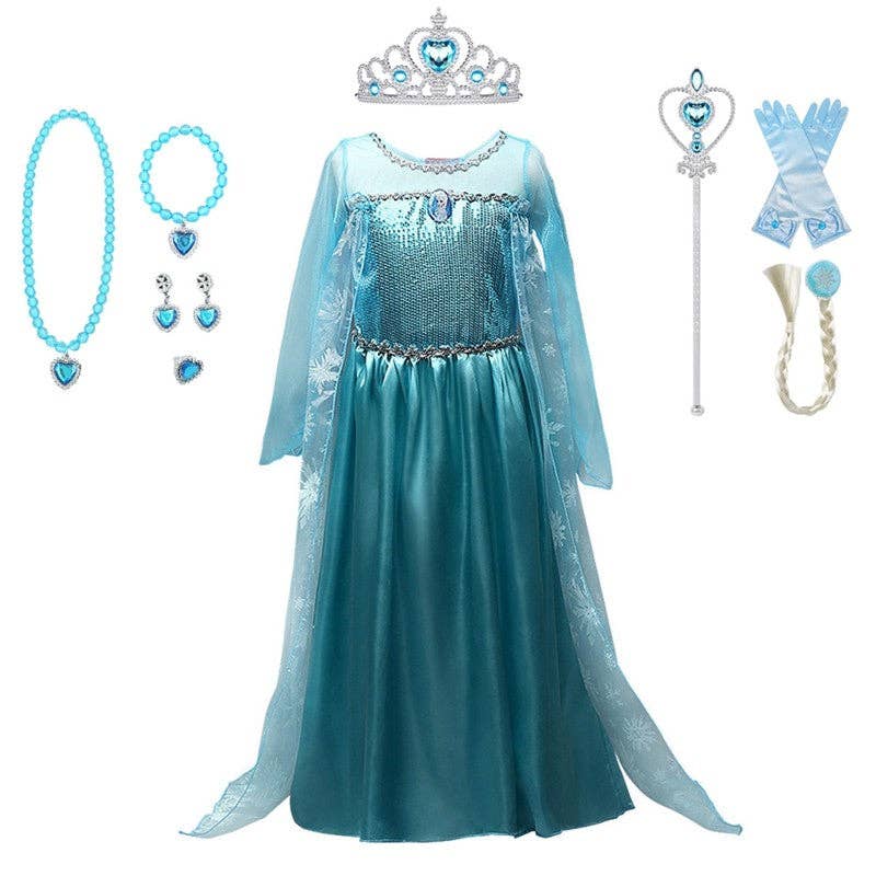 Ekartini - Wholesale Costume - Kids - Elsa Princess Dress For Children's Colorful Cosplay8