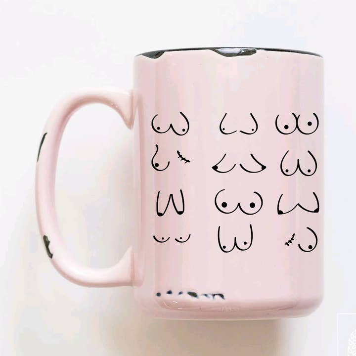 Boob Breast Cancer Awareness , Pink Rustic Coffee Mugs for wholesale by Ash+Co