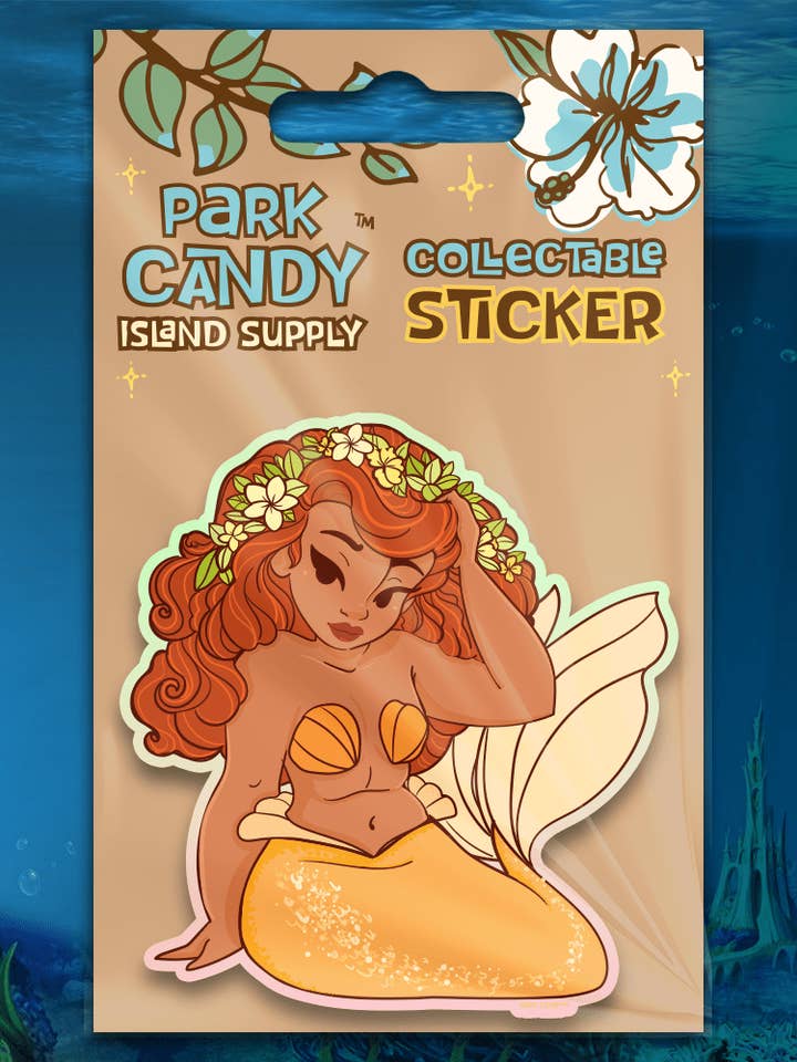 Orange Mermaid Lagoon Pixie Dust Sticker for wholesale by Park Candy
