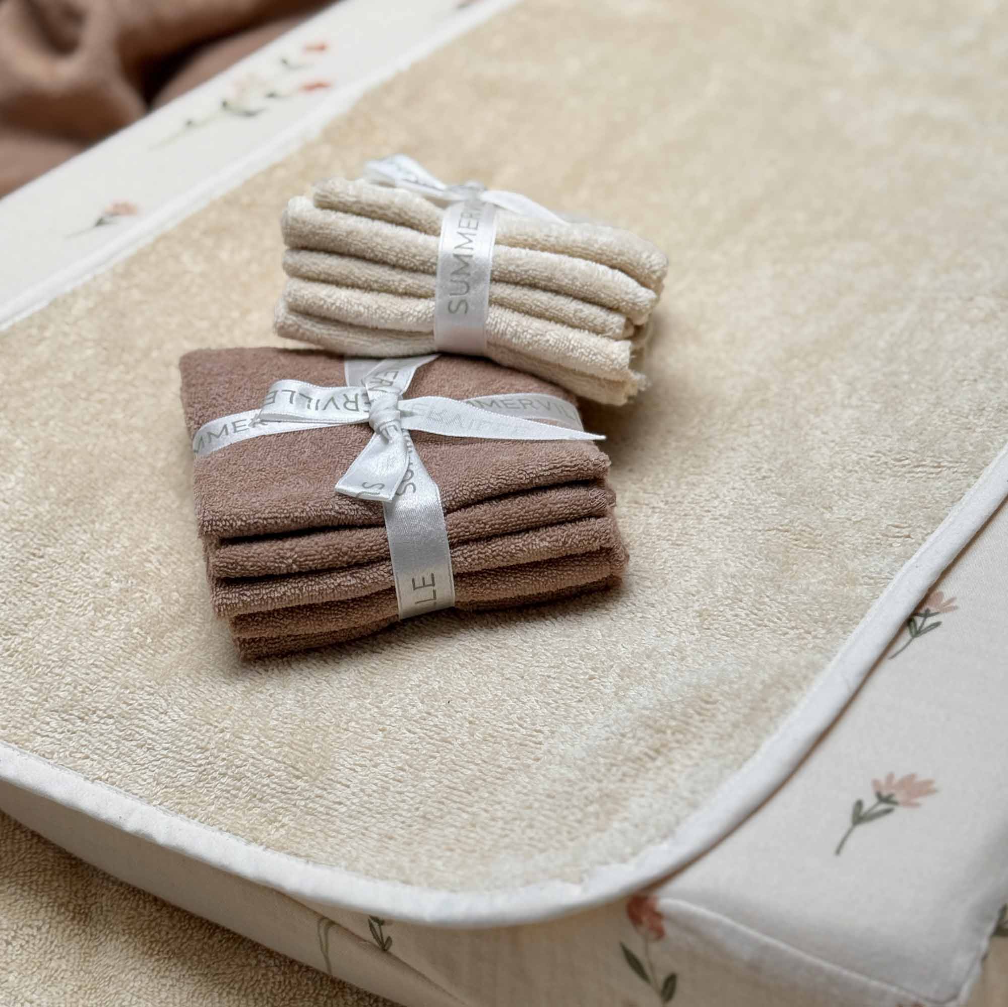 Summerville organic - Wholesale Wash Cloth - Kids & Baby - Organic Baby Wash Cloths Warm Taupe 5-pack2