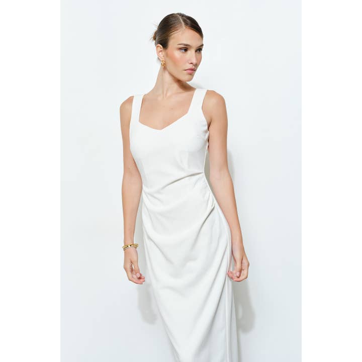 INA - Wholesale Dress - Women's - Knit Crepe Bodycon Midi with Princess Neckline30