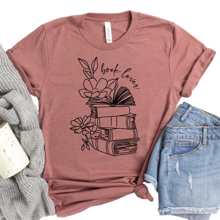 Purely Bookish - Wholesale Screen printed t-shirt – Women′s - Book Lover Shirt – Literary Graphic Tee for Women, Ideal Gift for Readers, Perfect for Mom, Sister, Wife, or Daughter, Cozy Bookworm Apparel
