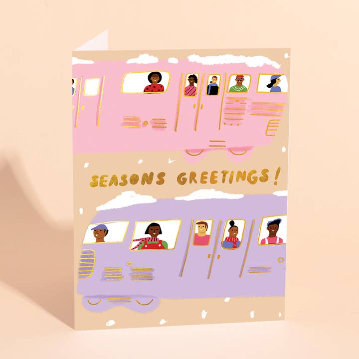 WINTER TRAIN - Tarjeta de vacaciones para venta al por mayor de Carolyn Suzuki