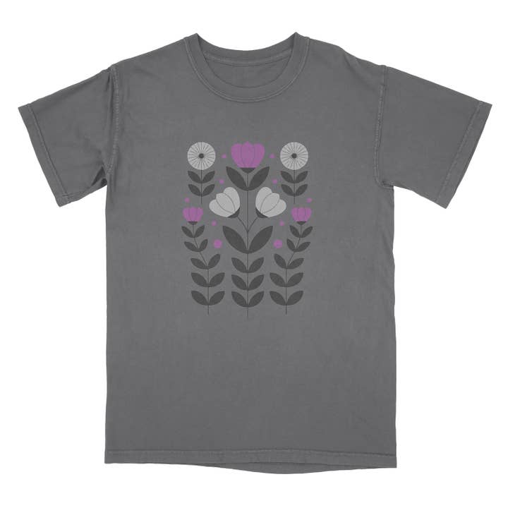 Lucky Luna Apparel - Wholesale T-Shirt (Graphic) - Women's - Subtle Asexual Flowers Comfort Colors Shirt