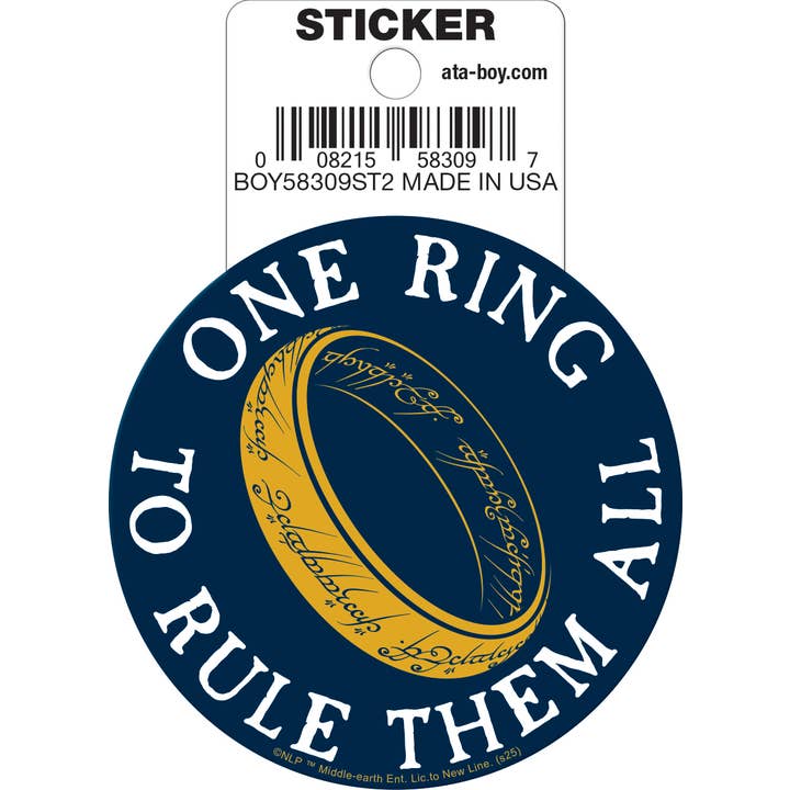 Lord of the Rings One Ring to Rule Die Cut Sticker for wholesale by Ata-Boy