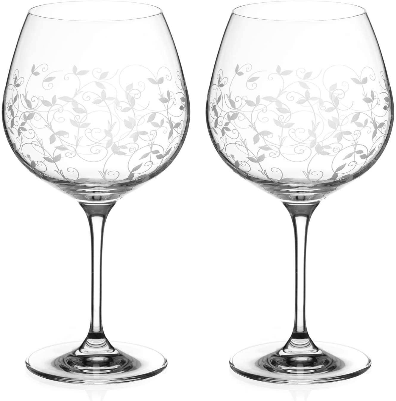 DIAMANTE - Wholesale Cocktail/Liquor Glass - Diamante Crystal Gin Copa Glass Pair - 'floral' Collection1